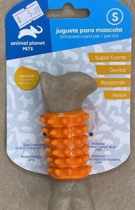 HUESO LIMPEIZA DENTAL RESITENTE COLOR NARANJA NYLON