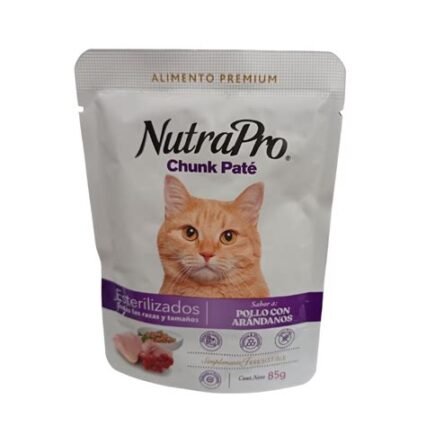 Nutrapro Chunk Pate Gatos Esterilizados Pollo y Arándanos
