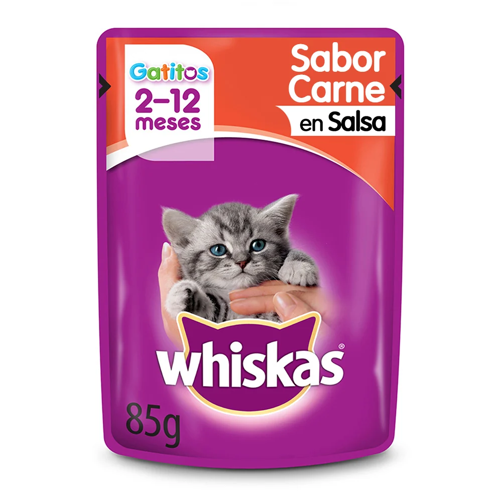 Sobre Wiskas Gatitos Carne